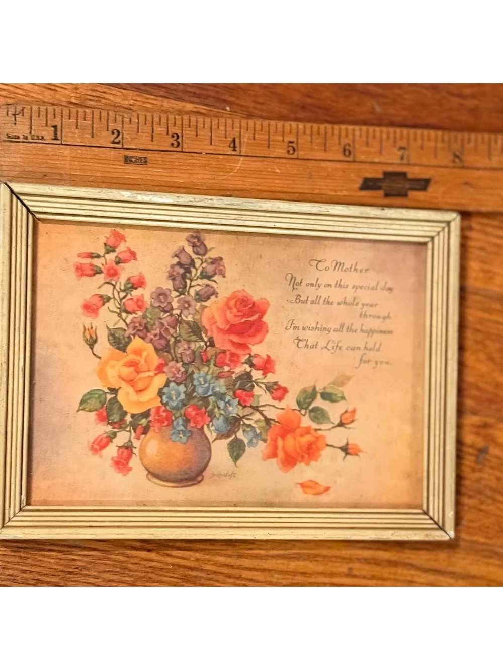 Vintage Floral To Mother Wall Art Picture Frame
